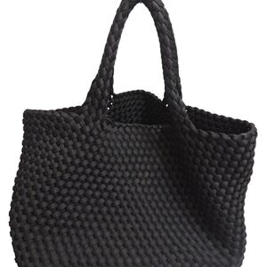 Naghedi St. Barths Black Woven Tote Bag